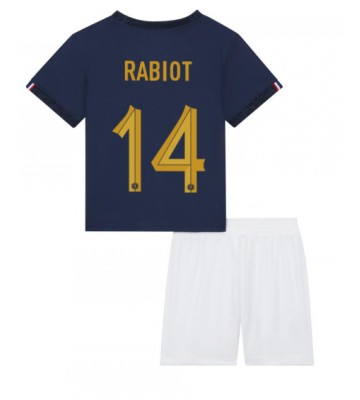 Maillot de foot France Adrien Rabiot #14 Domicile enfant Monde 2022 Manches Courte (+ pantalon court)